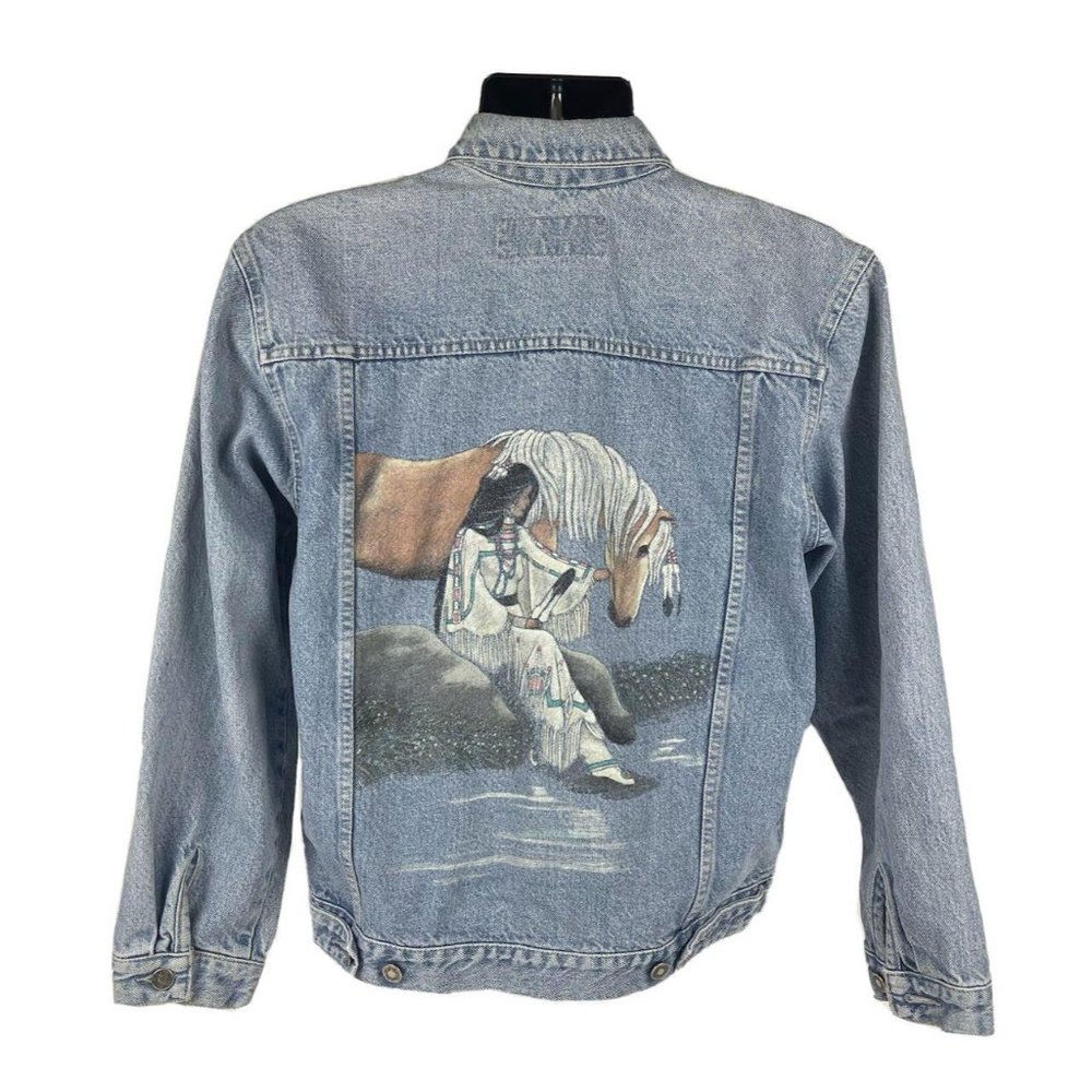 Vintage 90s Todays News Native American Girl Horse